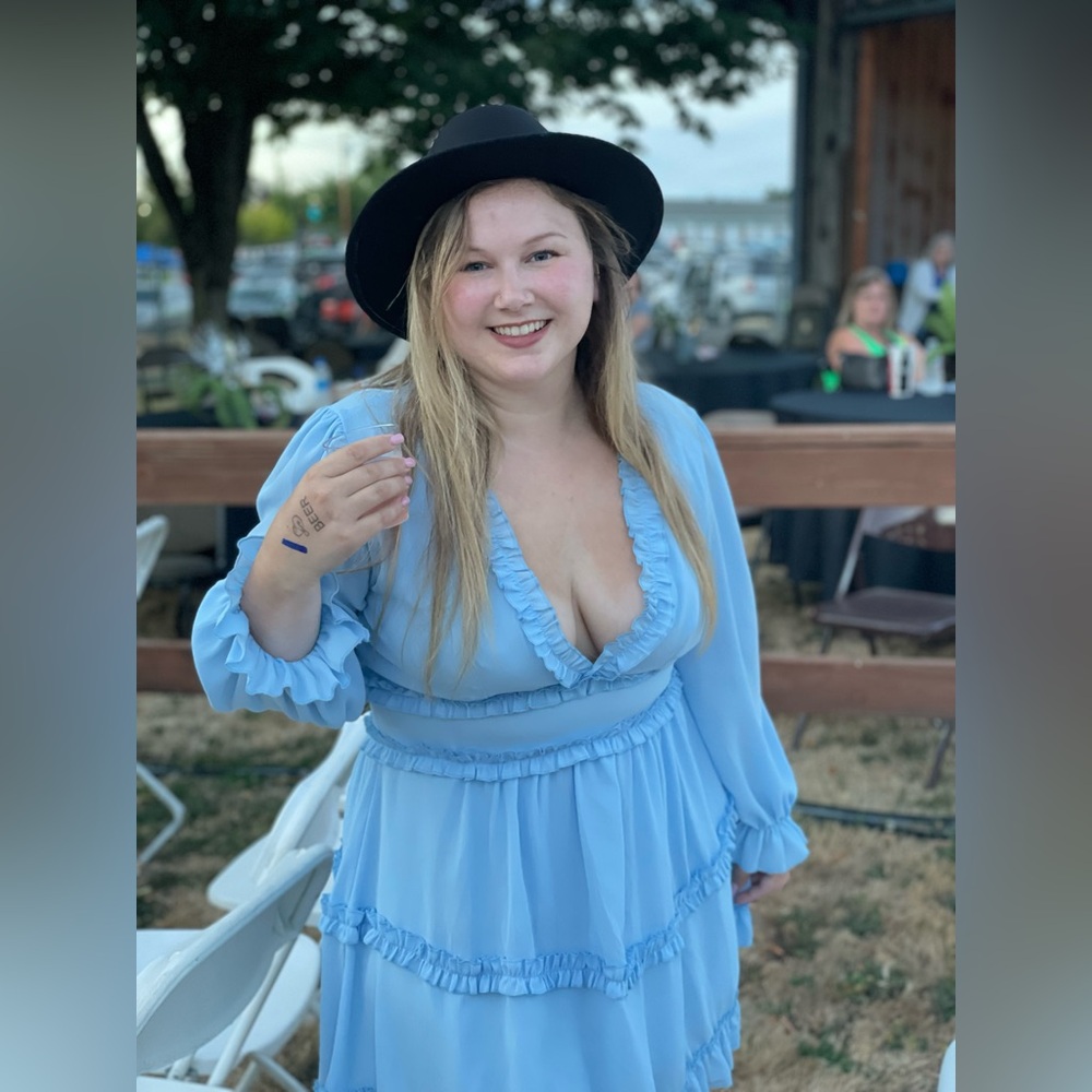 Light Blue Ruffled Dress - Picture 4 of 7